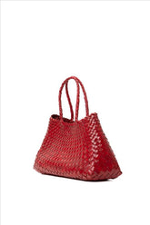 Bolsa Roberta Woven Leather Tote Bag | Red
